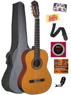 Oscar Schmidt OC11 Nylon String Classical Guitar Bundle with Gig Bag, Tuner, Strap, Strings, Picks, and Polishing Cloth: Musical Instruments