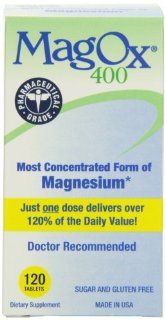 MagOx 400  Magnesium Supplement Tablets, 482.6 mg, 120 Count Bottles (Pack of 2): Health & Personal Care