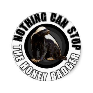 Round Nothing Can STOP the Honey Badger Design Round Stickers