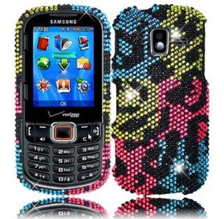 For Samsung Intensity 3 III U485 Full Diamond Bling Cover Case Bright Colorful Leopard Cell Phones & Accessories