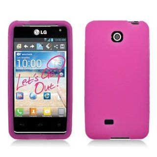 Hot Pink Silicone Case Skin Cover for LG Escape 870 (AT&T): Cell Phones & Accessories