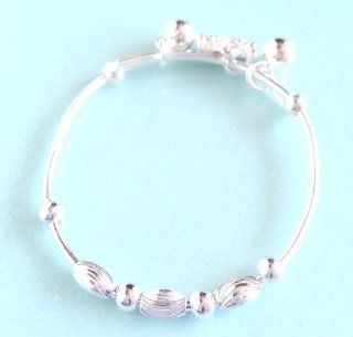 New 925 Sterling Silver Baby/ Infant Anklet Baby Bracelet Baby Shower favors Gift for Your Lovely Baby Gorgeous Anklet Great Look for Your Baby's Feet(B 20)Two function: can use it as anklet or bracelet Decoration of our anklet may vary based on differ