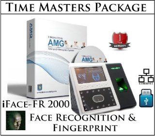 Biometric Employee Payroll Time Clock Facial Recognition Terminal with Fingerpint access and PIN/Password with AMG Employee Attendance Software (2 Admin. Users, 50 Active Employees) Sold only by Time Masters! : Biometric Security Devices : Camera & Pho