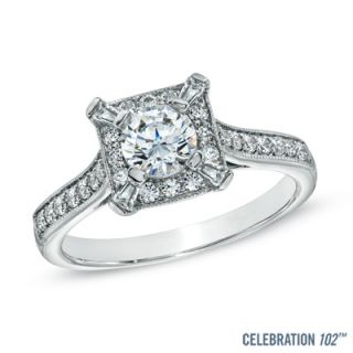 Celebration 102® 1 CT. T.W. Diamond Square Frame Engagement Ring in