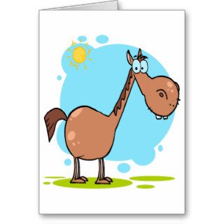 goofy horse cartoon character greeting card