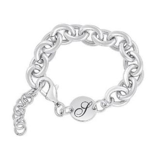 Personalized Initial Charm Bracelet in Stainless Steel (1 Character