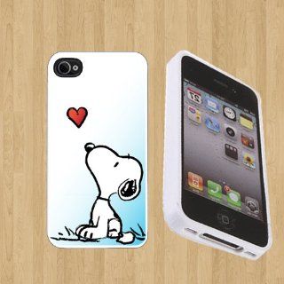 snoopy love Custom Case/Cover FOR Apple iPhone 4 / 4s** WHITE** Rubber Case ( Ship From CA ): Cell Phones & Accessories