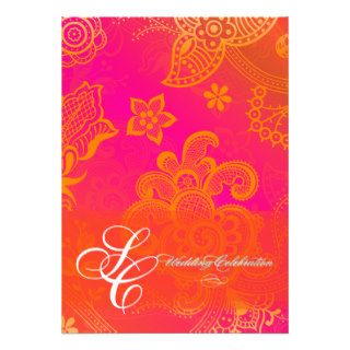 PixDezines orange floral lace Custom Announcement