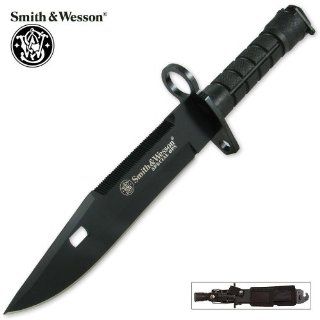 Smith & Wesson SW2B Special Ops M 9 Bayonet Fixed Blade Knife, Black: Home Improvement