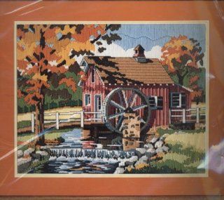 Dimensions Long Stitch Kit   The Old Mill By Watercolor Artist Mildred Sands Kratz:
