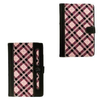 Unique and Professional 7 inch Pastel Pink and Black Plaid Portfolio case to fit your 7 inch Kobo Arc, plus it comes with two SD card holders and a strap to close portfolio.: Computers & Accessories
