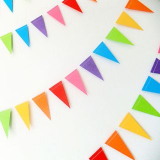 rainbow mini paper bunting by funky frills uk