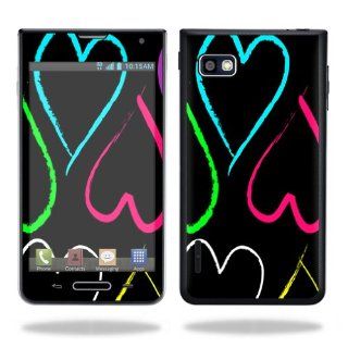MightySkins Protective Vinyl Skin Decal Cover for LG Optimus F3 T Mobile Sticker Skins Hearts: Cell Phones & Accessories