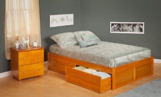 Urban Lifestyle Concord Platform Bed with Bed Drawers Set Finish: Caramel Latte, Size: Queen: Home & Kitchen