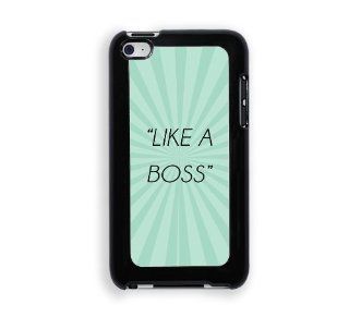 Quote   Like A Boss Teal Rays Protective Designer Snap On Case   Fits Apple iPod Touch 4 : MP3 Players & Accessories