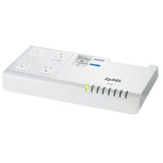 ZyXEL PLA491 HomePlug AV 200mbps Powerline Ethernet Adapter w/4 Port Fast Ethernet Switch and Power Strip: Electronics