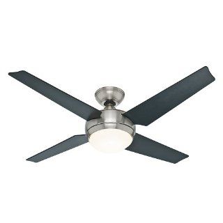 Hunter 59072 Sonic 52 Inch Brushed Nickel Ceiling Fan with Four Black/Maple Blades and Light Kit    