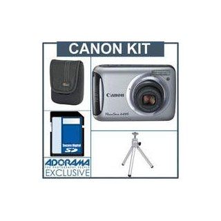 Canon Powershot A495 Digital Camera Kit,   Silver   with 4GB SD Memory Card, Camera Case, Table Top Tripod : Point And Shoot Digital Camera Bundles : Camera & Photo