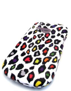 Lg 501c Multi Color Rainbow Cheetah Print Design HARD RUBBERIZED FEEL RUBBER COATED Case Cover Skin Protector TracFone Straight Talk Lg501c: Cell Phones & Accessories