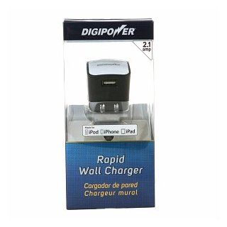 DigiPower PD AC502 2.1 Amp Rapid Wall Charger for Apple Devices and iPads with 30 Pin Connector   Retail Packaging   Black: Cell Phones & Accessories