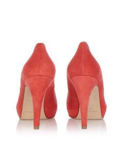 Karen Millen Suede Peep Toe Coral