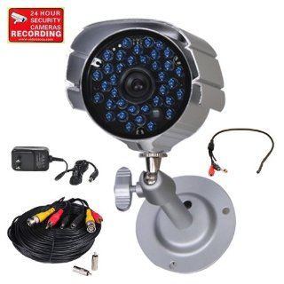 VideoSecu Outdoor Bullet Surveillance Security Camera CCTV IR Home Video Day Night Vision 420TVL 36 Infrared Leds with Audio Microphone, Extension Cable and Power Supply WI8 : Dome Cameras : Camera & Photo