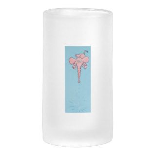 cute pink elephant sneezing water out his trunk coffee mug