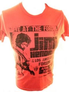 Jimi Hendrix Mens T Shirt   Live at the Forum Image on Red (XX Large): Clothing