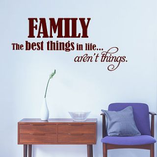 'family, the best things' wall sticker decal by snuggledust studios