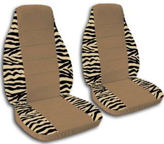 2 tan and black zebra car seat covers with tan center for a 2003 Mini Cooper, please notify us if you have side airbags: Automotive