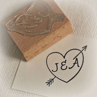 personalised cupid's arrow rubber stamp by beautiful day