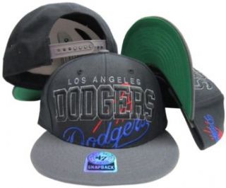 Los Angeles Dodgers Black Two Tone Snapback Adjustable Plastic Snap Back Hat/Cap Clothing