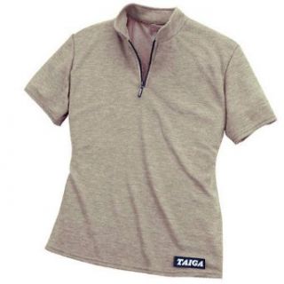 TAIGA Women's Polartec PowerDry Polo Zip T   Quick Dry Polo T Shirt, MADE IN CANADA, 6 (bust: 34"), Mid Grey: Clothing