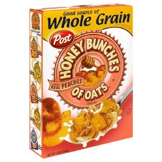 Post Honey Bunches of Oats Cereal with Real Peaches, 13 Ounce Boxes (Pack of 4) : Breakfast Cereals : Grocery & Gourmet Food