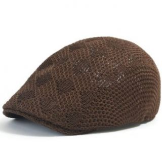 ililily Summer Mesh Fitted Newsboy Flat Cap Waffle Mesh Hat Ivy Driver Hunting Hat (flatcap 520 3) at  Mens Clothing store: