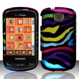 Importer520 Rubberized Snap On Design Hard Skin Case Cover for For Samsung Brightside U380 (Verizon) Rainbow Zebra: Cell Phones & Accessories
