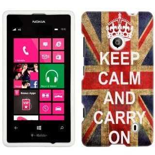 Nokia Lumia 521 Keep Calm and Carry on Union Jack Phone Case Cover: Cell Phones & Accessories