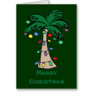 Tropical Palm Tree Merry Christmas Card