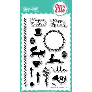 Avery Elle Clear Stamp Set 4x6 happy Spring