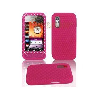 Premium Hot Pink with Bling Diamonds Soft Silicone Gel Skin Cover Case for Samsung Star S5230 [Beyond Cell Packaging]: Cell Phones & Accessories