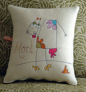 personalised moo cow cushion by seabright designs