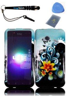 IMAGITOUCH(TM) 4 Item Combo For HTC Droid Incredible 4G LTE 6410 Fireball Snap On Hard Shell Case Cover Phone Protector Faceplate   Yellow Lily (Stylus Pen, ESD Shield Bag, Pry Tool, Phone Cover) Cell Phones & Accessories