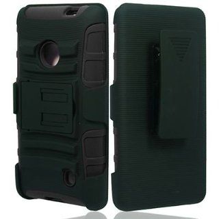 For T Mobile Nokia Lumia 521 Windows Phone 8 Hybrid Case Black Stand P Holster 