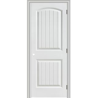 ReliaBilt 2 Panel Round Top Plank Hollow Core Smooth Molded Composite Left Hand Interior Single Prehung Door (Common: 80 in x 32 in; Actual: 81.75 in x 33.75 in)