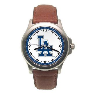 Los Angeles Dodgers Mens Rookie League Leather Strap Watch: Watches