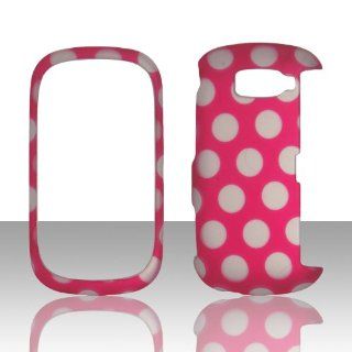 White Dots on Pink LG Octane VN530 Verizon Case Cover Phone Hard Cover Case Snap on Faceplates Cell Phones & Accessories