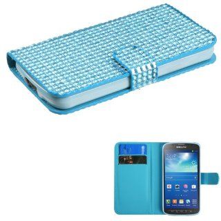 SAM I537 (Galaxy S4 Active) Light Blue Diamonds Book Style MyJacket Wallet (with Card Slot)(827) (with Package): Cell Phones & Accessories