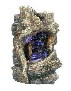 Hi Line Gift Tree Trunk Waterfall with LED Lite Decorative TableTop Fountain : Tabletop Garden Fountains : Patio, Lawn & Garden