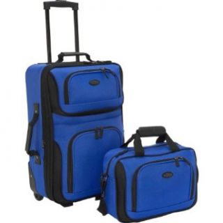 US Traveler Rio Two Piece Expandable Carry On Luggage Set, Royal Blue, One Size: Clothing