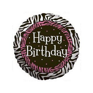 "Happy Birthday" Zebra Pink Dots 18" Balloon Mylar: Health & Personal Care